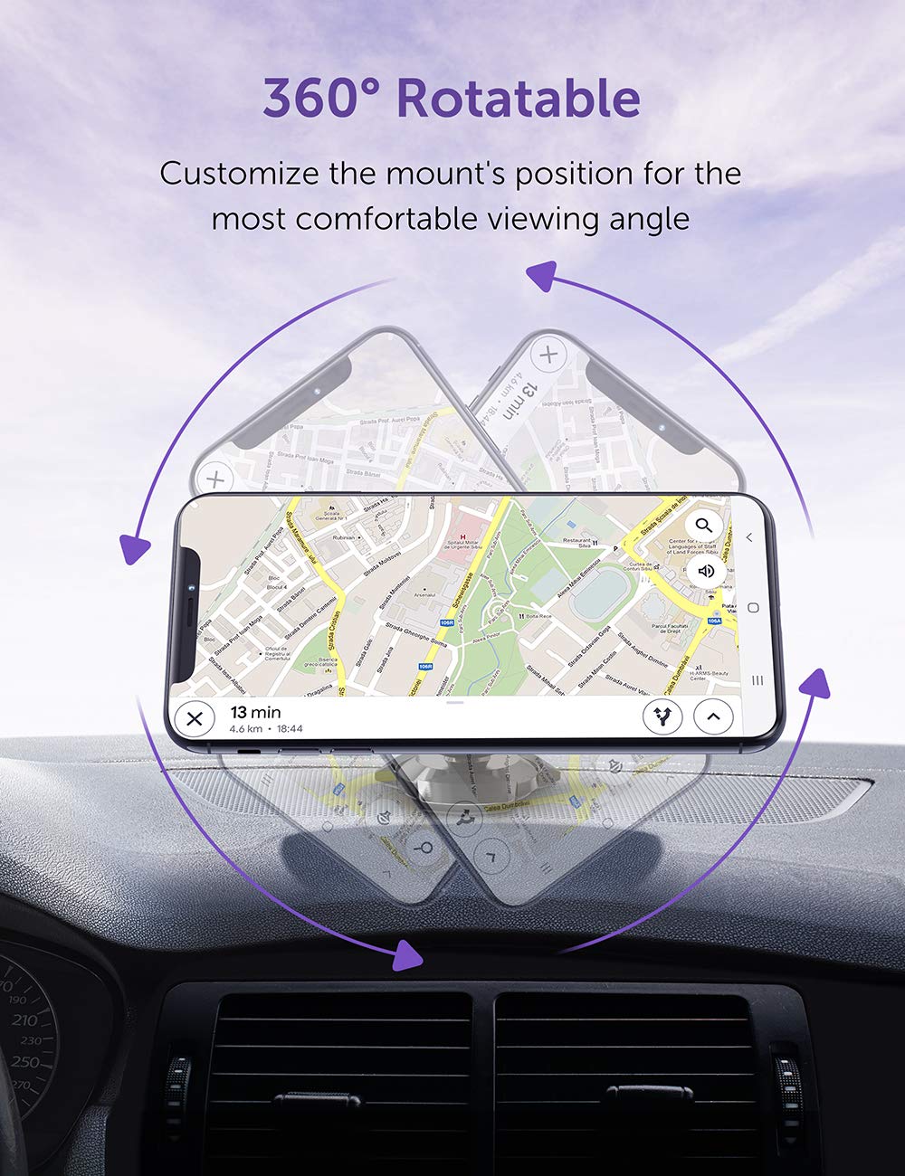 Magnetic Phone Car Mount, VAVA Phone Holder for Car, Car Cell Phone Holder, Car Phone Mount, Compatible with iPhone Xs Max XR X 8 7 Plus Galaxy S10 S9 S8 Plus Note 9 8 Google Nexus LG HTC and More