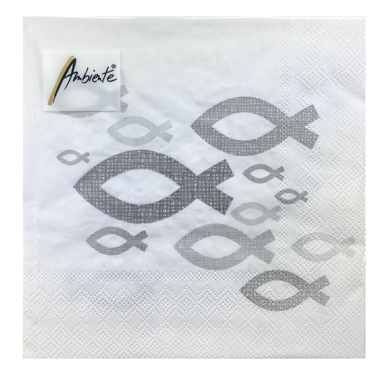 Paper Napkins Lunch Festival Party Approx. 33 x 33 cm Every Occasion First Communion and Confirmation Christening Holy Communion Grey