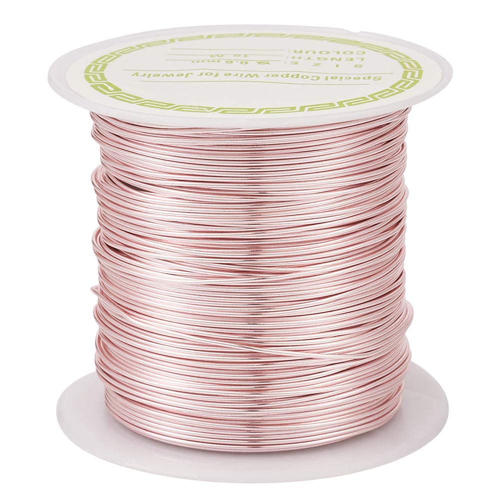 Craftdady 18M x 0.6mm Copper Wire Long Lasting Plated Rose Gold Tarnish Resistant Craft Wire For Sculpting Armature Jewellery Making