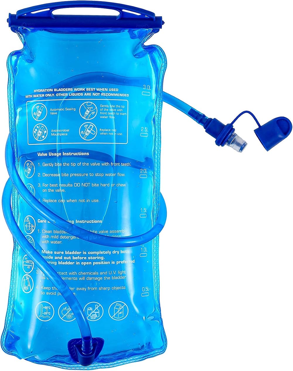 JOYHILL Hydration Bladder 3L Large Opening BPA Free Leak Proof