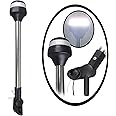 Pactrade Marine Boat Pontoon LED All Round Anchor Fold Down Light SS Pole 10-30V 9-1/2''H 2NM USCG A16 Certified