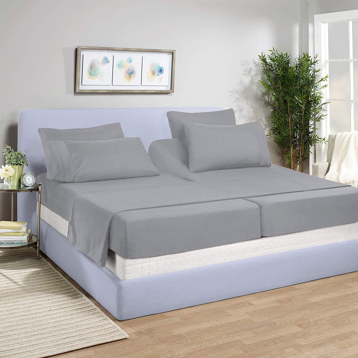split queen adjustable bed