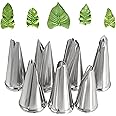 Dr.Pedi Leaf Piping Bags and Tips Set 7 Pieces Piping Tips Set Cake Decorating Tips Icing Piping Nozzles Set Cupcake Decorating Kit Cupcake Pastry Tool Stainless Steel