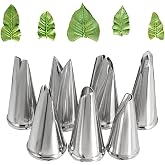 Dr.Pedi Leaf Piping Bags and Tips Set 7 Pieces Piping Tips Set Cake Decorating Tips Icing Piping Nozzles Set Cupcake Decorating Kit Cupcake Pastry Tool Stainless Steel