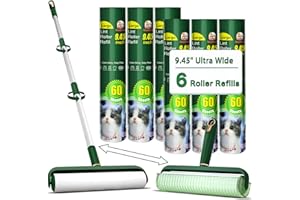 Large Lint Rollers for Pet Hair, Floor Lint Roller with 9.45 in Giant Lint Roller Refill 360 Sheets Total, Extendable Handle 