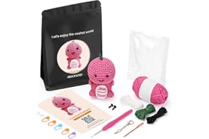 Maxuni Crochet Kit for Beginners - DIY Dinosaur Crochet Kits, Crochet Starter Kit with Step-by-Step Video Tutorials, Cute Stuffed Animals Craft Knitting Kit for Adult and Kid Gifts