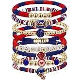 Artlunar Game Day Football Charm Bracelet: Stackable Sports Jewelry for Moms & Dads - Perfect for Football Fans