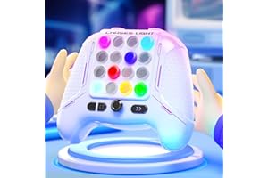 BLUEYAK Fast Push Game Pop Fidget Toys Handle，5 Modes In 1 Flashing Handheld Game for Teens​ Adults, 2024 New Electronic Brain & Memory Game Quick Push Buttons Gamepad SETM Toys Birthday Gift for Kids (WHITE)