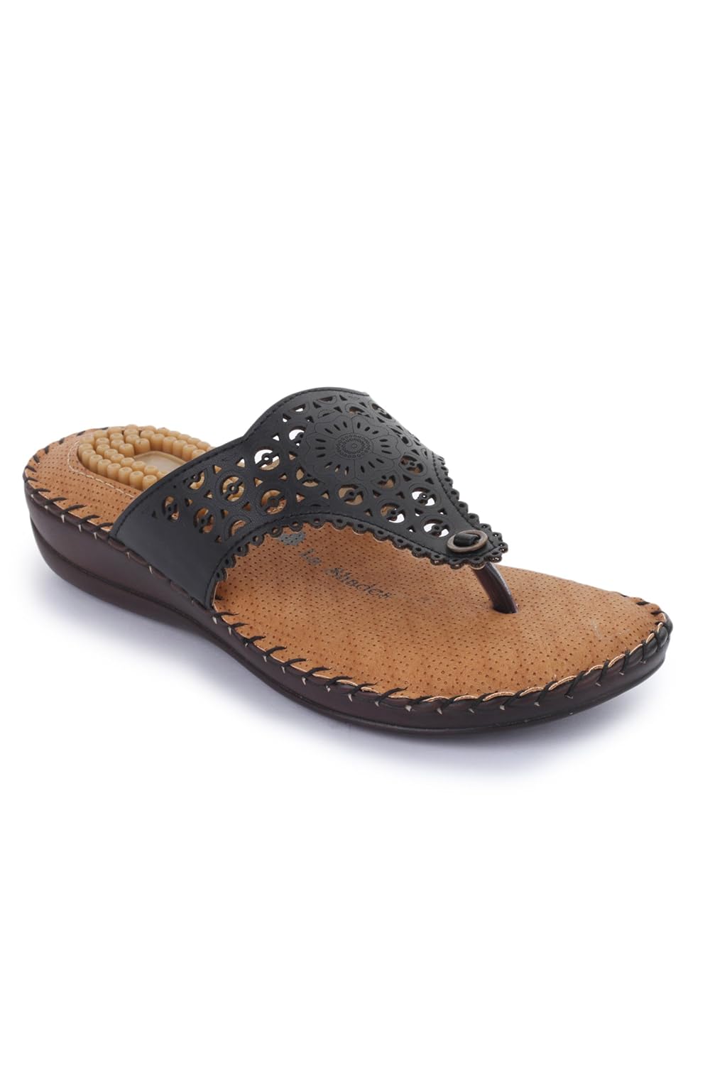 la shades accu-2004, black doctor sole orthopedic slipper for women