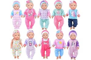 10 Sets Doll Clothes for Baby Dolls – Vibrant Outfit Perfect for 15-16-17 Inch Baby Dolls with Accessories