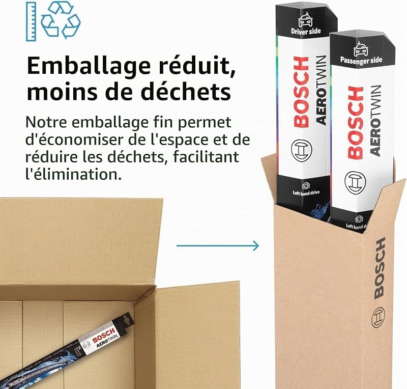 Bosch Aerotwin eA 225 S Jeu de 2 Balais d'essuie-glaces - 650 mm / 550 mm
