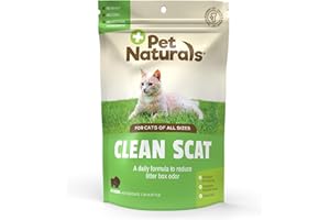 Pet Naturals Clean Scat Digestive Support Supplement for Cats, 45 Bite Sized Chews - Litter Box Odor Control and Intestinal Support