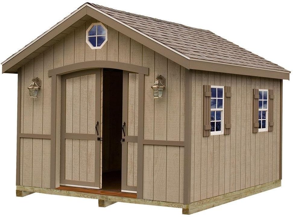 cambridge 10 ft. x 12 ft. wood storage shed kit with floor