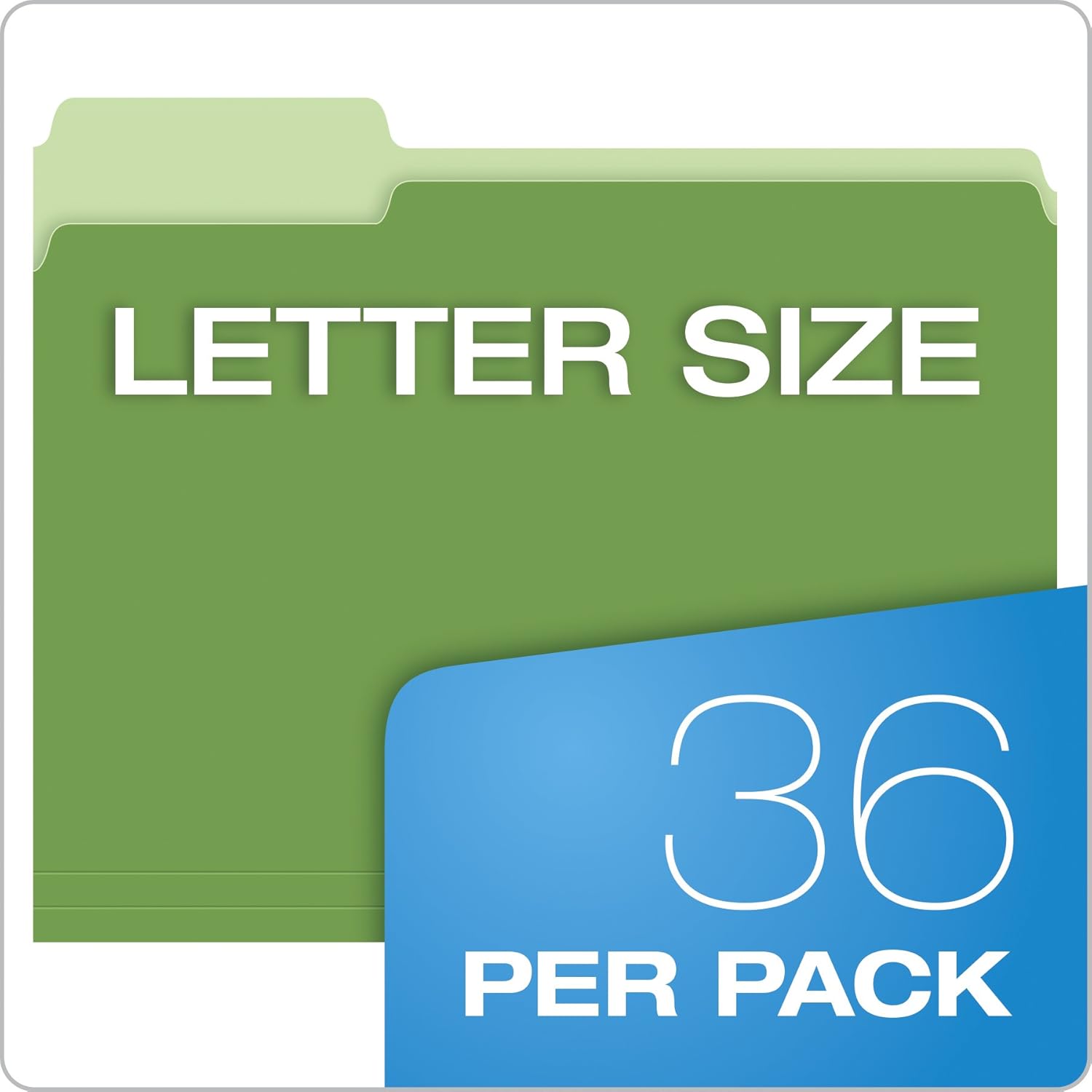 Pendaflex Two-Tone Color File Folders, Letter Size, Assorted Colors (Bright Green, Yellow, Red, Blue), 1/3-Cut Tabs, Assorted, 36 Pack (03086), 4-Color : Office Products