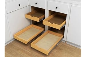 Elysian Spice Cabinet Organizer 15‘’W × 21‘’D, Wood Pull Out Cabinet Drawer for Spices and Jars, Smooth Gliding Kitchen Cabin