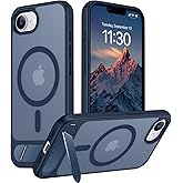 Temdan Magnetic Compatible with SE4 Case, [Built-in Invisible Kickstand][Military Grade Shockproof] Slim Translucent Matte Phone Case