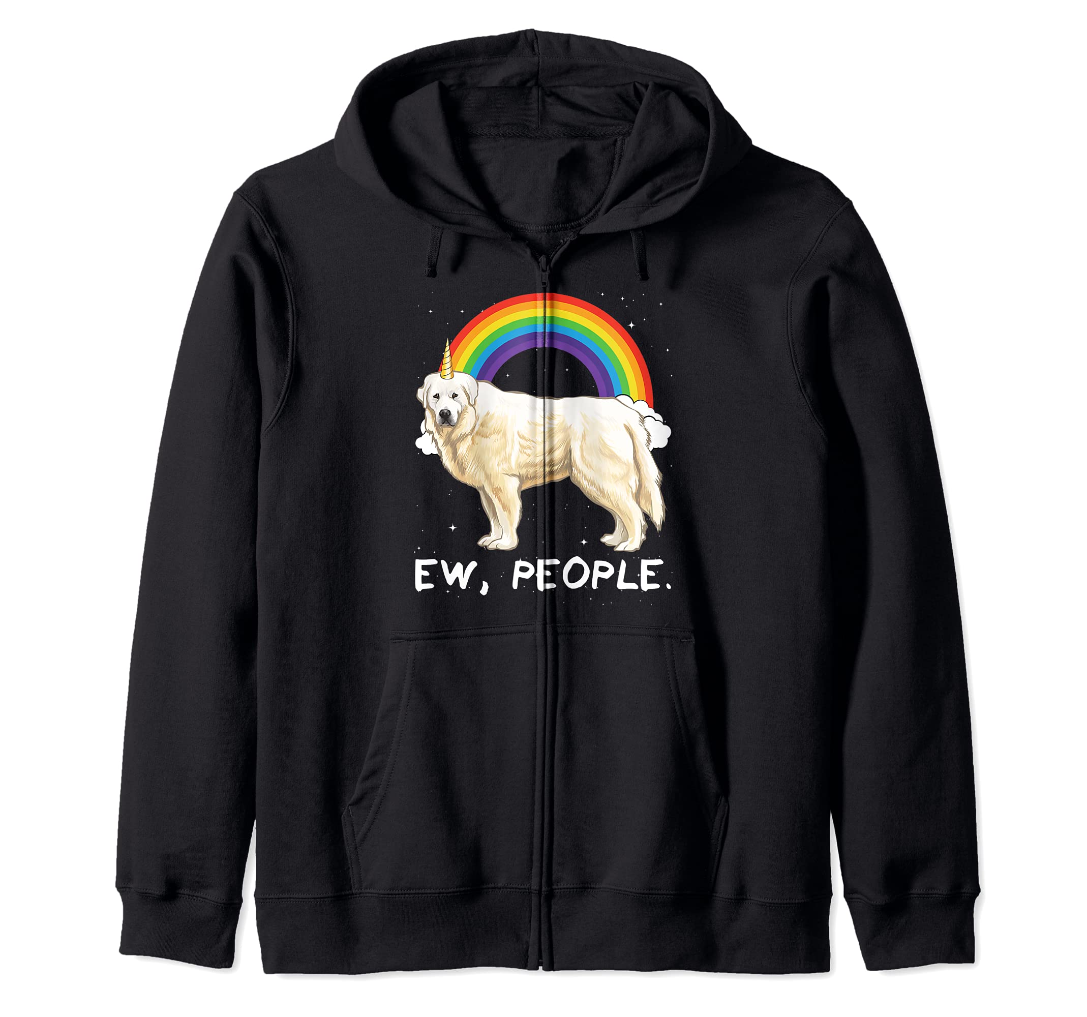 Rainbow Great Pyrenee Ew People Unicorn Dog Zip Hoodie