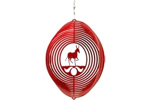 SWEN Products Donkey Circle Swirly Metal Wind Spinner