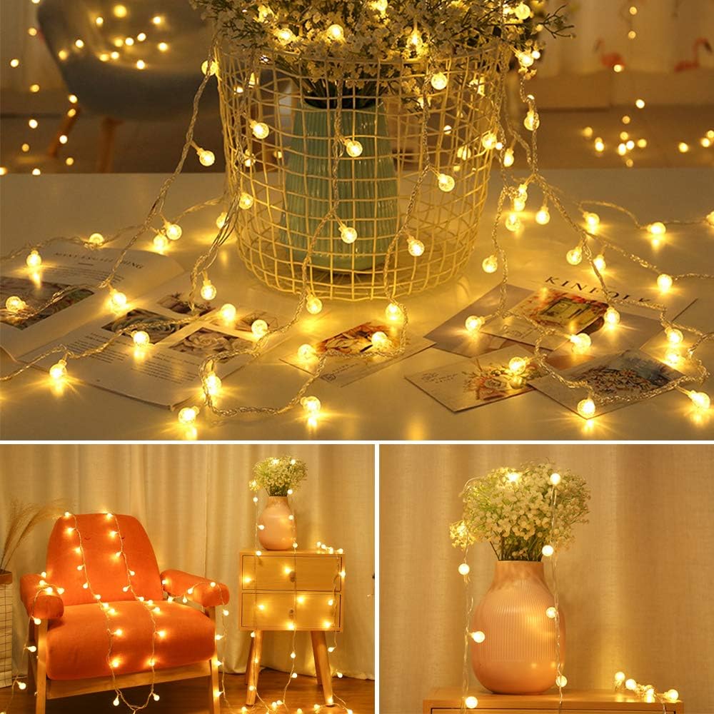 Zorela Globe Fairy Lights, 15M/49ft 100 LED Globe String Lights with Remote, USB or Battery Powered, 8 Modes - Image 4