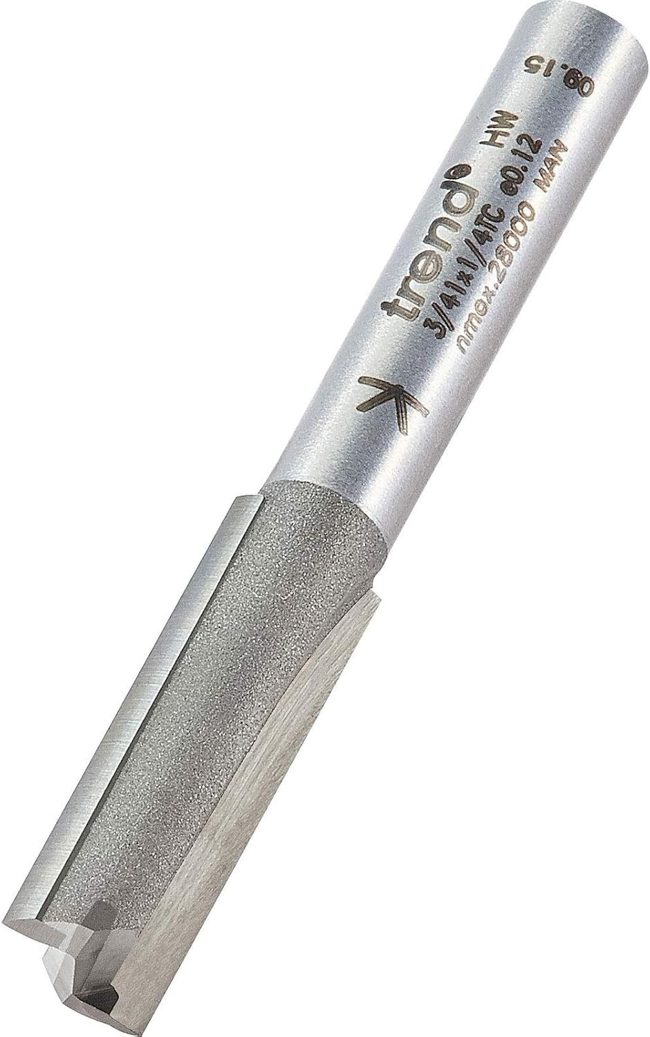 Trend Professional Straight Two Flute Router Cutter, 1/4 Inch Shank, 8mm Cut Diameter, Tungsten Carbide Tipped, 3/41X1/4TC