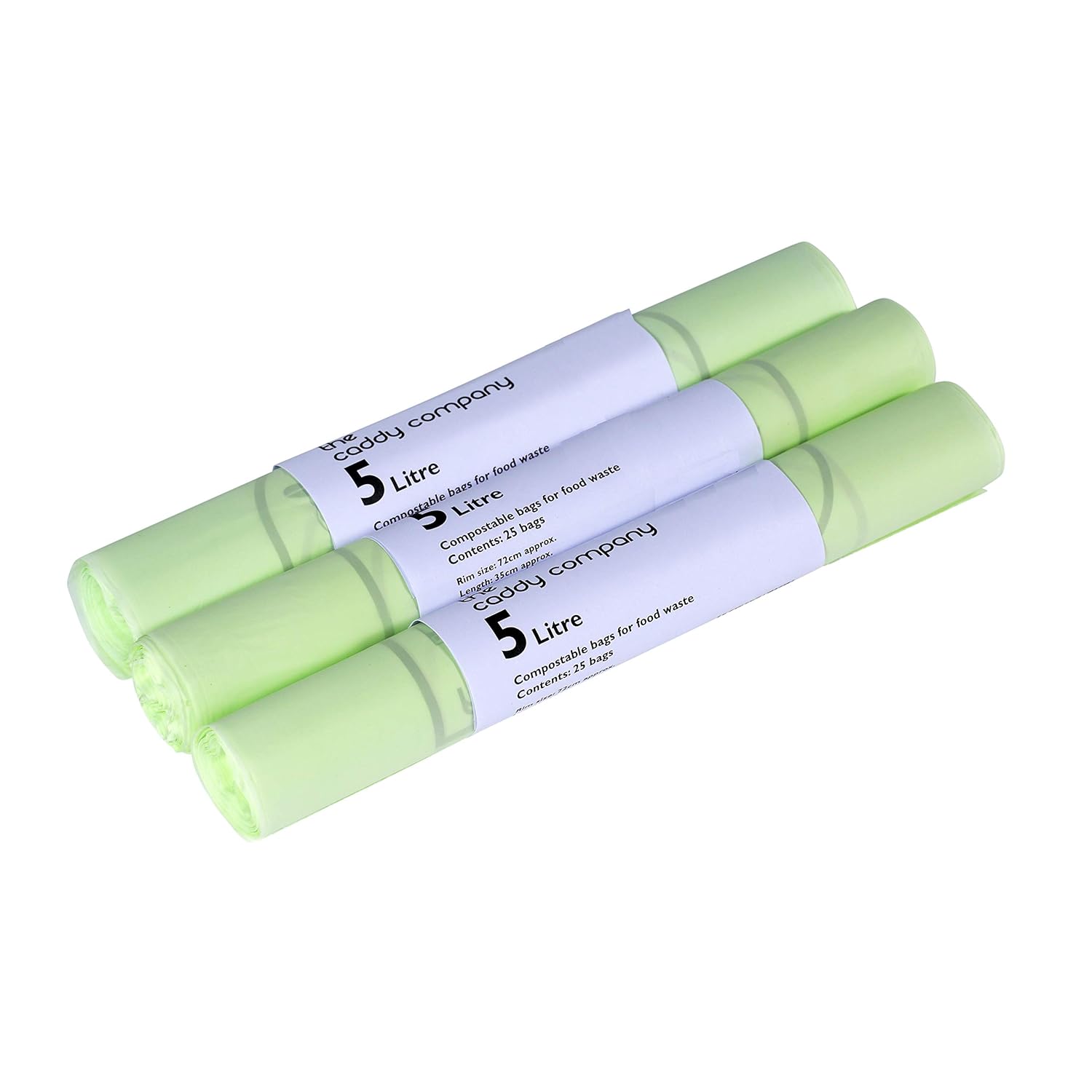 The Caddy Company 5 Litre (5L) Compostable Caddy Bin Liners, 75 Bags