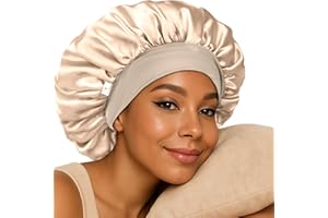 YANIBEST Satin Bonnet for Sleeping Women Double Layer Hair Silk Bonnets for Sleeping with Elastic Band