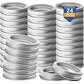 Wide Mouth Canning Rings, 24 PCS Mason Jar Rings Wide Mouth Split-Type Seals Canning Jar Ring, Metal Replacement Canning Band