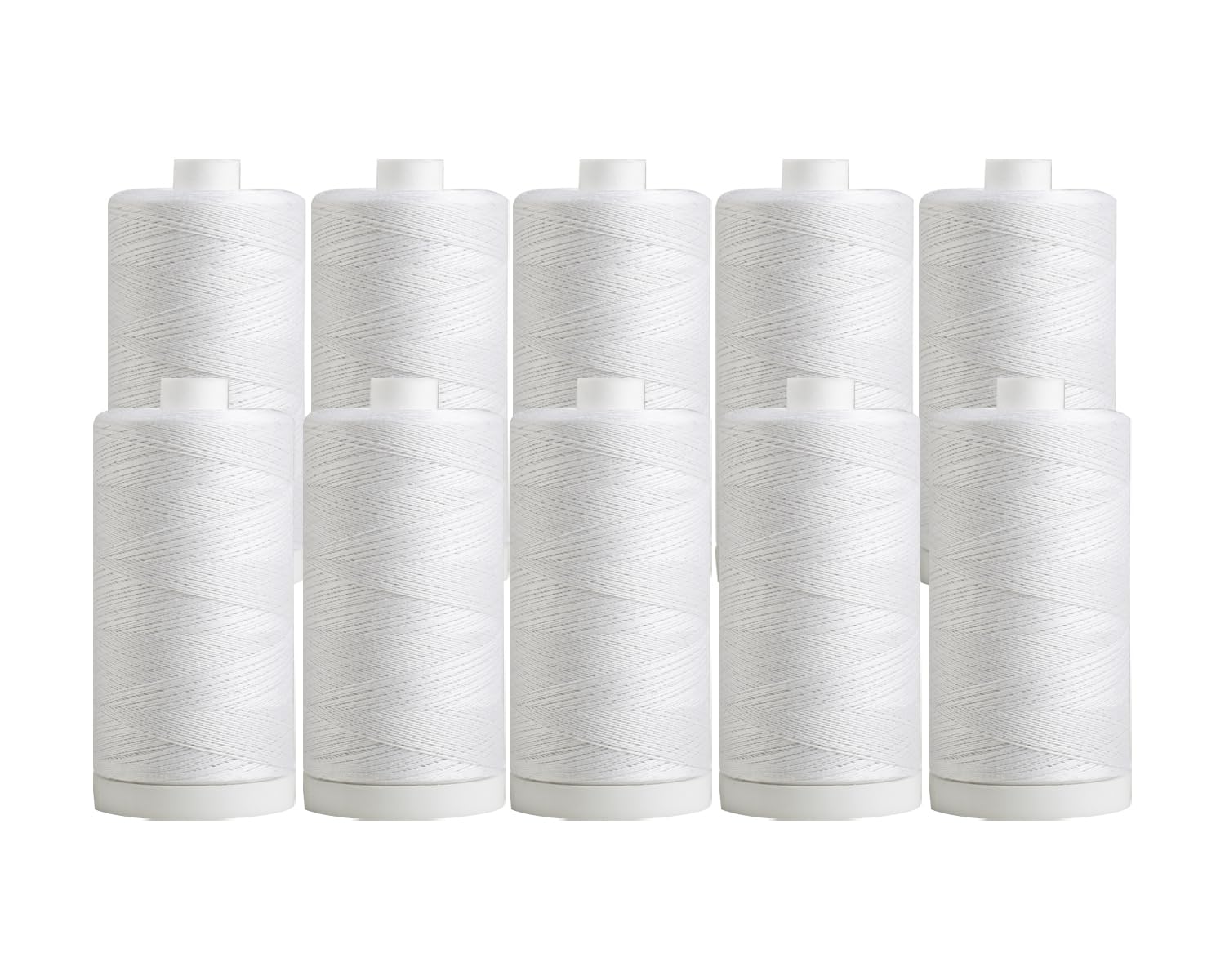 Connecting Threads 100% Cotton Thread Sets - 1200 Yard Spools (Set of 10 - White)