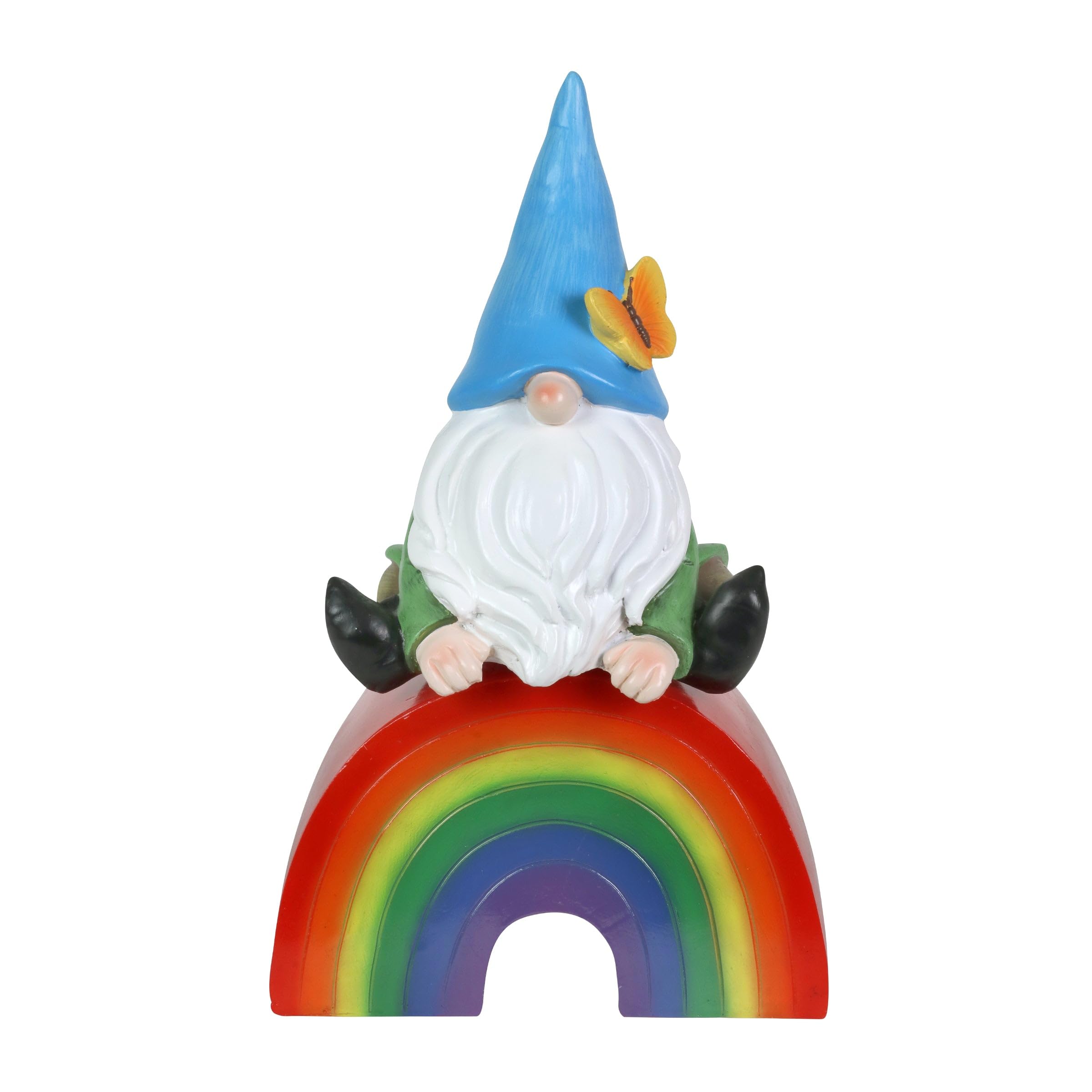Photo 1 of Exhart Garden Gnome, Glowing LED Rainbow Garden Statue Sculpture with Battery Operated Timer, Indoor Home Decoration, 7 x 4 x 11.5 Inch
