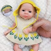OtardDolls 10 Inch Silicone Baby Doll Full Body Girl Newborn Soft Silicone Reborn Handmade Realistic Lifelike Dolls for Kids