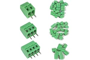 DIANN 50pcs PCB Connectors 2.54mm 0.1" Pitch Screw Terminal Block Connector 2P 3P 4P Terminals 150V 6A for 26-18AWG Cable