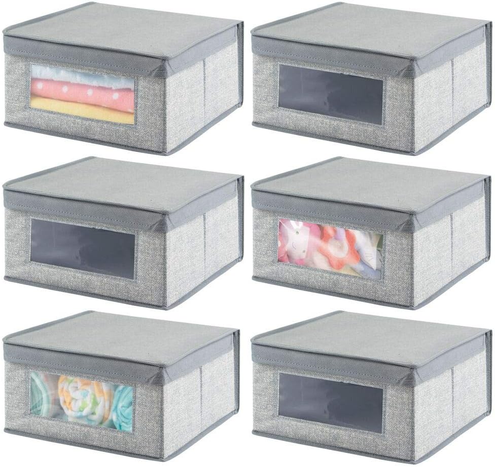 Lot De 3 Boîtes Rangement Tissu - Avec Couvercles Et Poignées - Pliables - Noir