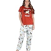 Lazy One Women's Pajama Set, Short Sleeves with Cute Prints, Relaxed Fit