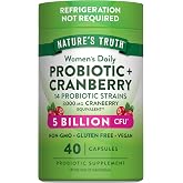 Nature's Truth Probiotics for Women | 5 Billion CFUs Daily | 40 Vegan Capsules | with Cranberry | Non-GMO &amp; Gluten Free | No Refrigeration Needed