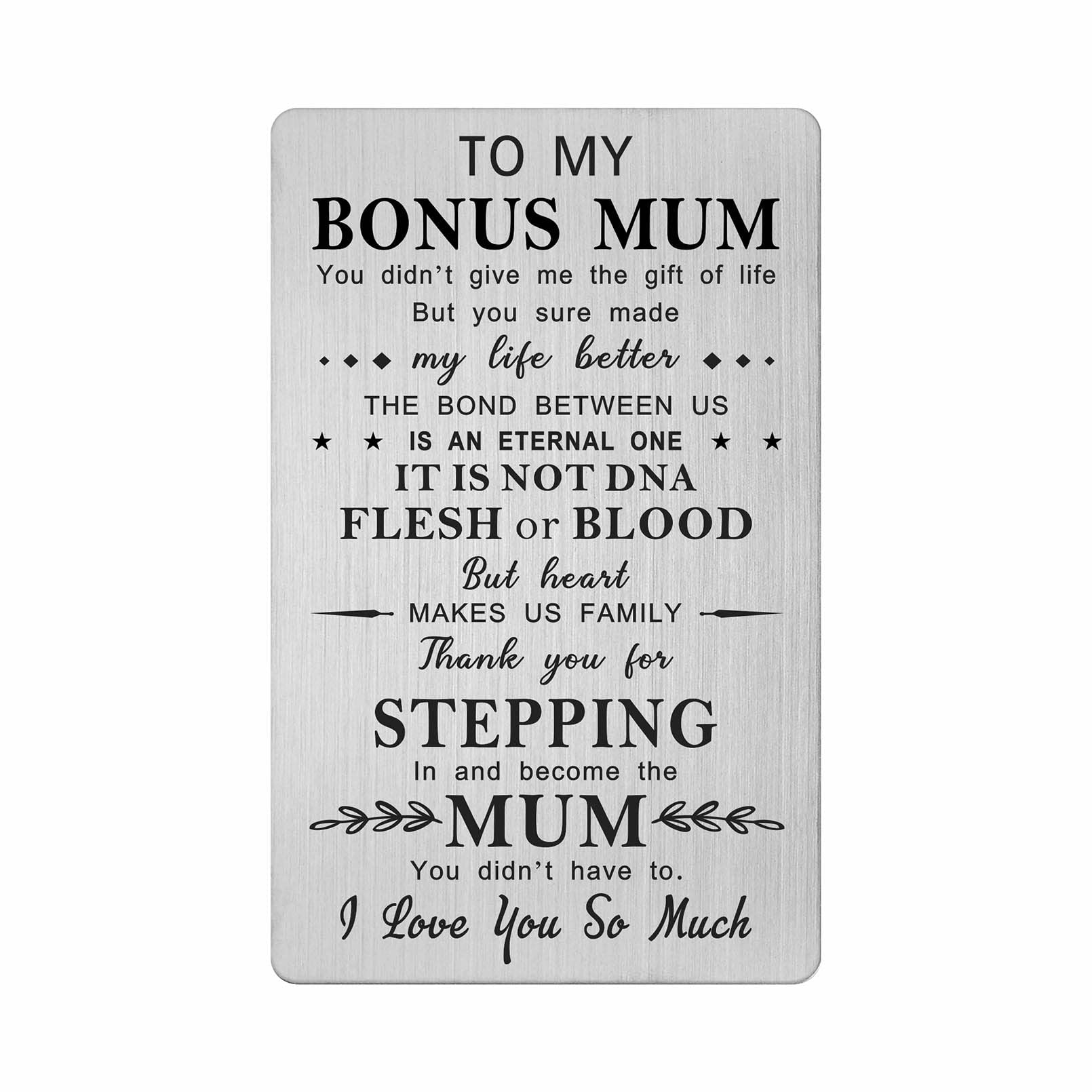 FALOGI To My Stepmum Wallet Card, Stepmum Birthday Card from Daughter Son, Bonus Mum Gifts, Step Mum Mothers Day