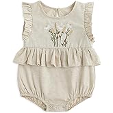 Simplee kids Baby Boys Girls Ruffle Romper Summer Outfit Jumpsuit Linen Bodysuits