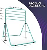 KAYMAN Gymnastics Bar with Rings Adjustable Height 89 99 109 119 129cm view 2