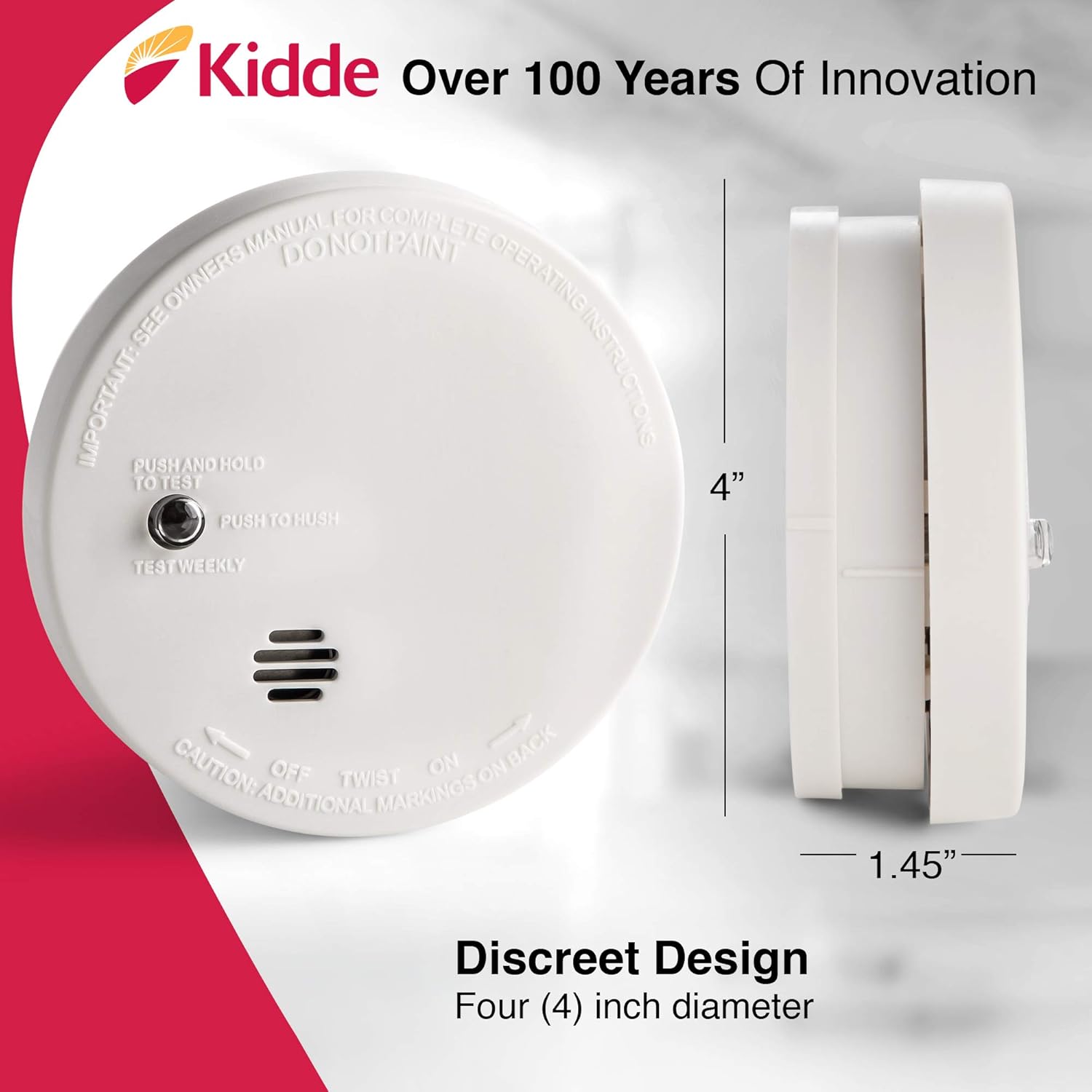 Kidde Model I9040 Battery Operated Ionization Sensor Compact Smoke Detector Alarm Amazon Com