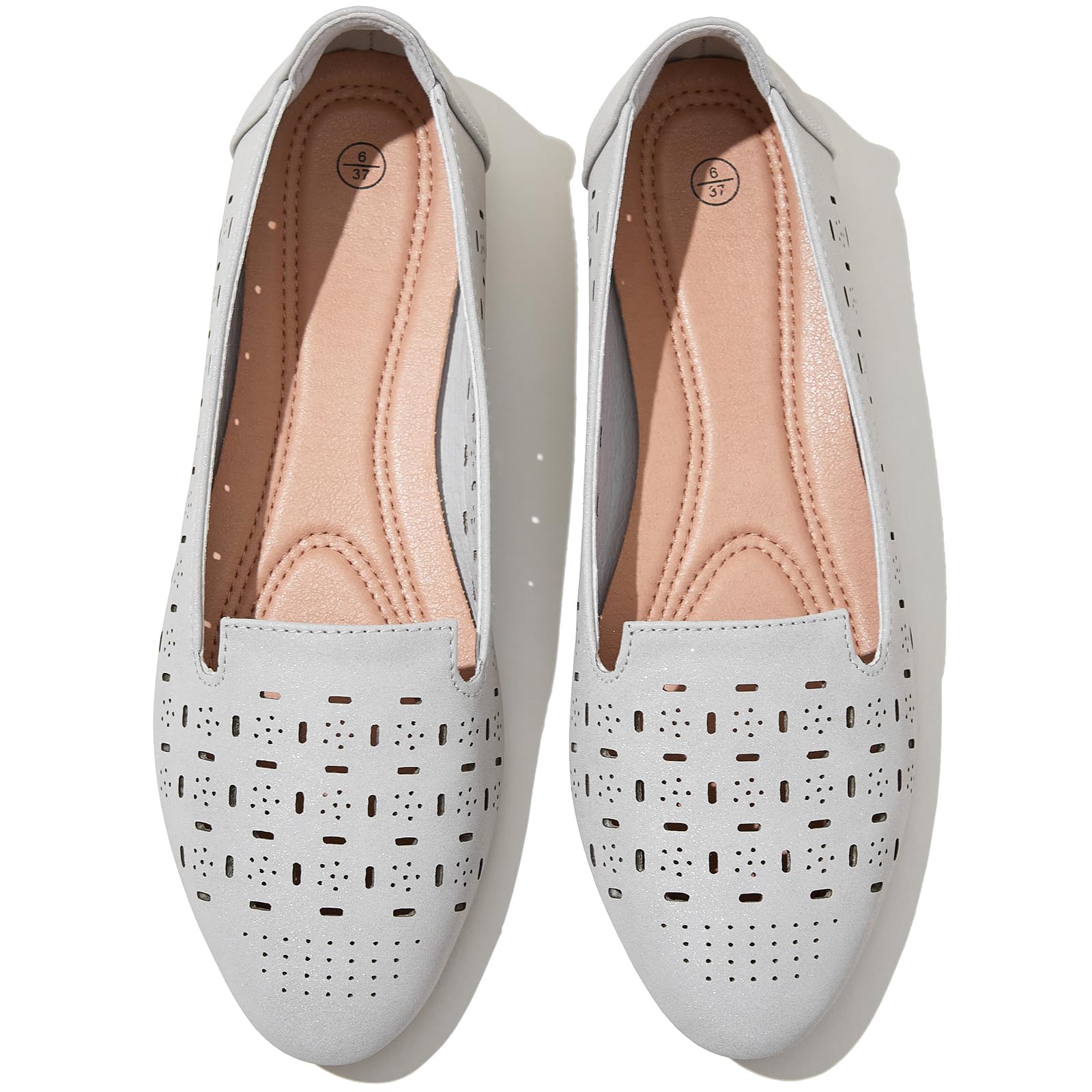 Photo 1 of ***CORRECT ITEM***Rominz Women's Flats Shoes Comfortable Black PU Leather Ballet Flats for Women Casual Round Toe Dress Shoes Slip on Shoes Lightweight Foldable(Grey,US8)