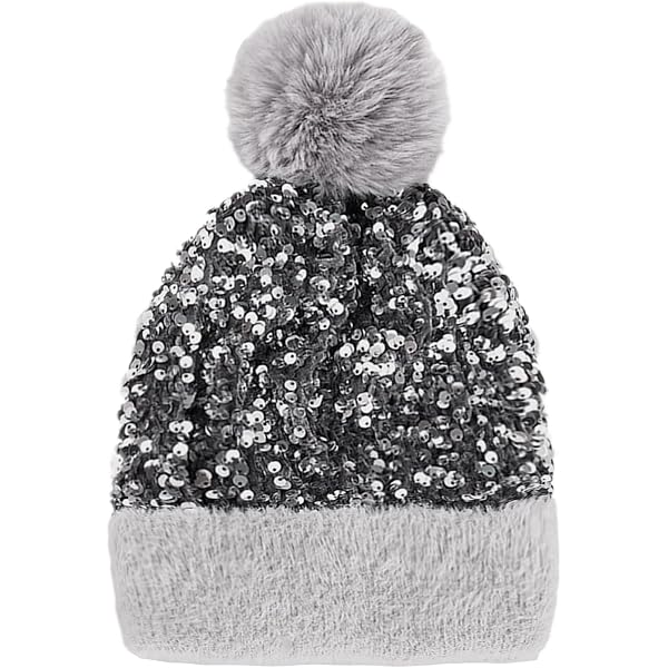JUMISEE Women Girls Shiny Metallic Knit Beanie Hat Slouchy  display picture 3