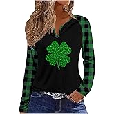St Patricks Day Shirt for Women Irish Tops Shamrock Graphic Shirts Lucky St Patricks Day Accessories St Patty's Outfits