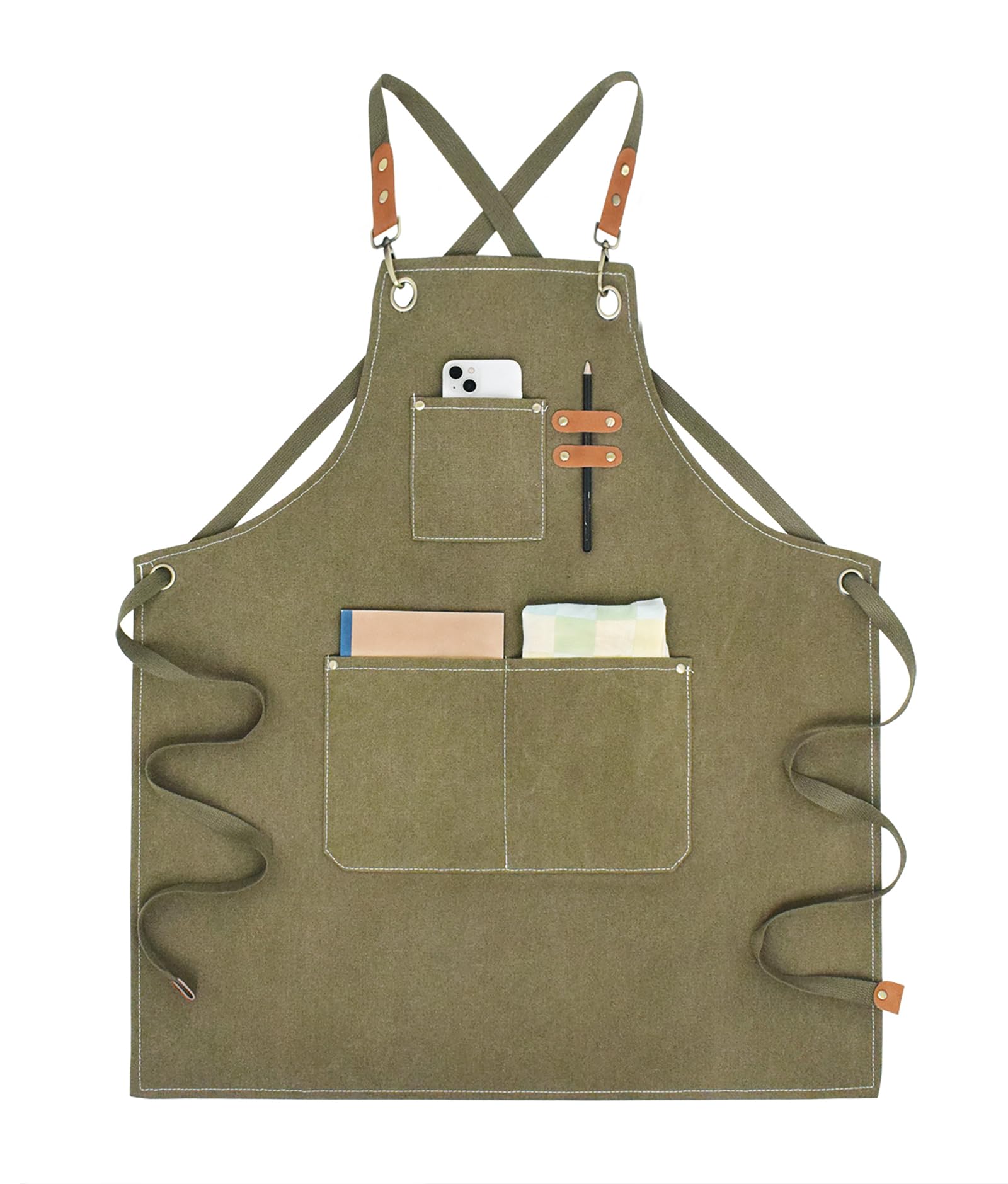 Nanxson Canvas Chef Apron for Men Work Aprons with Pockets Tool Apron for Cooking Gardening Painting