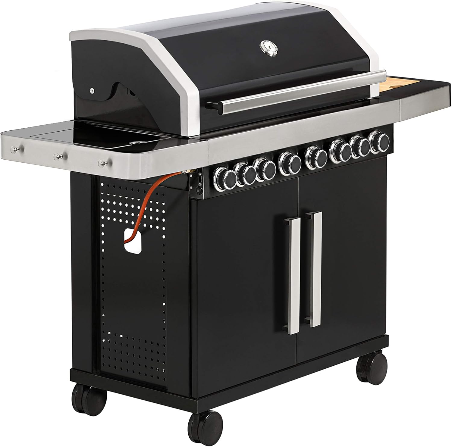 Dehner Gasgrill Lancaster 600, ca. 157 x 118 x 58 cm, Grillfläche ca. 93 x 42 cm, Edelstahl, schwarz