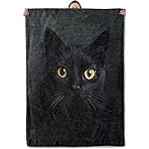 Mounidso Black Cat Blanket, Black Cat Halloween Themed Themed Flannel Blanket Gifts for Women, Soft Warm Lightweight Blankets for Living Room Home Travel Decor 50" x 60"