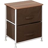 soges 2-Drawer Storage Organizer Unit for Bedroom, or Play Room with Fabric Bin Storage Unit Coffee, 100N-CO-N