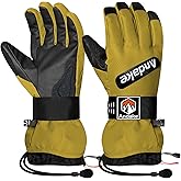 Andake Winter Ski Gloves for Men Women,Waterproof Snow Gloves,Professional Skiing Gloves Thinsulate Touchscreen for Teenager Outdoors,Cold Weather,Snowboarding