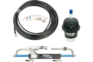 NEWMAIX Marine Outboard Hydraulic Steering Kit,90HP Boat Hydraulic Steering System with Steering Hose Helm Pump Cylinder(90HP)