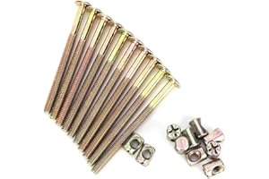 10pcs M6 Carbon Steel Screw Bolts with Nuts Dowel Nut Furniture Connector Fastener(90mm)