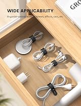 Lamicall 10Pack Silicone Cable Ties Reusable Washable with Lock Buckle view 4