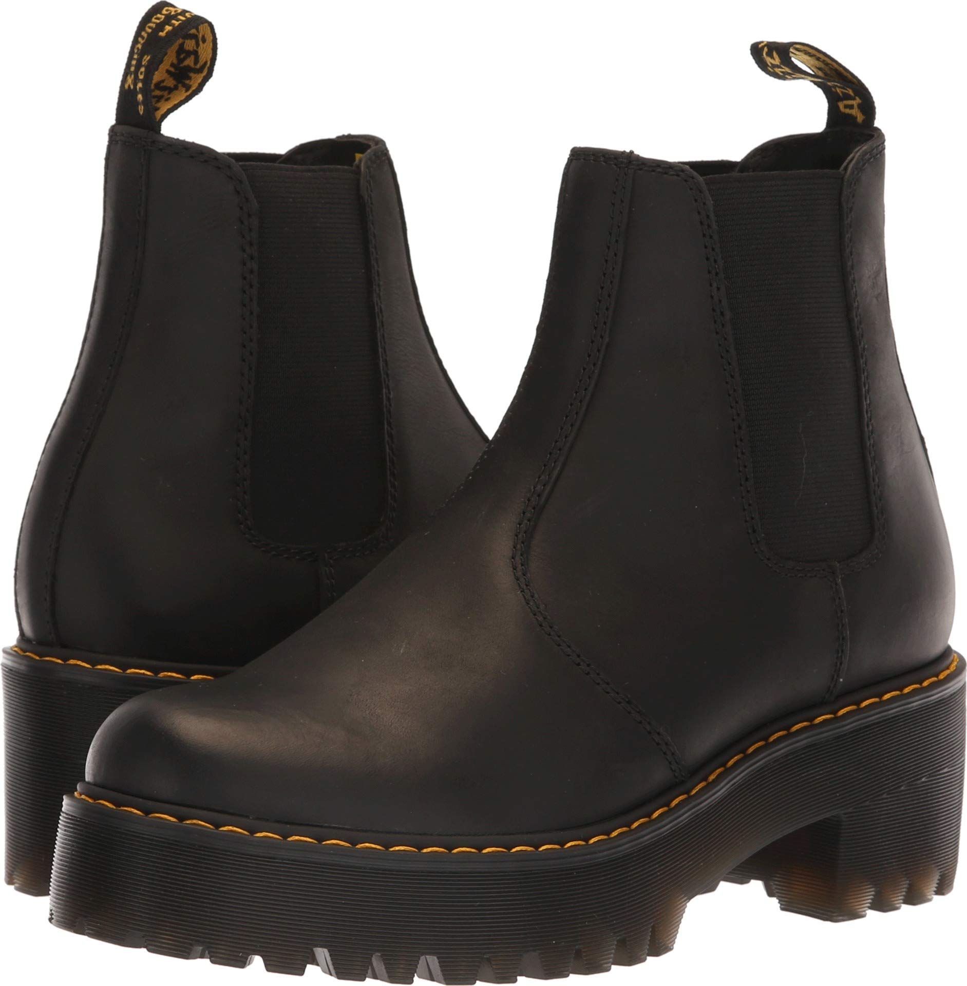 Dr. Martens Rometty Chelsea, Bota Chelsea para Mujer, Negro bruñido Wyoming, 8